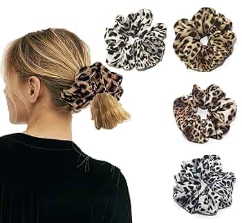 ヘアアクセサリー [PRIMAUTE] Leopard Rose Scrunchie Amazon.com : Leopard Print Hair Accessories Bundle - Ring